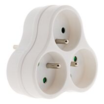 Fiche 3 prises Triplite 16A triangulaire blanc