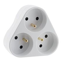 Multiprise Triplite 3x16A triangulaire blanc - ZENITECH