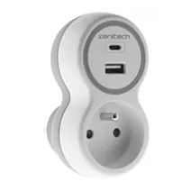 Bloc 16A 1 prise avec chargeurs USB A+C blanc - ZENITECH