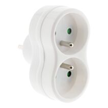 Multiprise Biplite 2 prises blanc - INOTECH