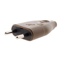 Fiche 1 prise mâle 2p 6a marron - ZENITECH
