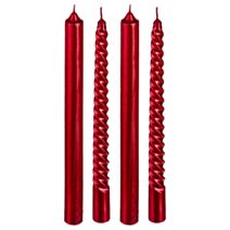 Bougie baton pailletée/twist 48g x4 rouge - ATMOSPHERA