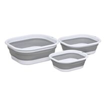 Lot bassines rétractables 3x3L,5L,10L blanc gris - 5 FIVE SIMPLY SMART