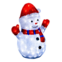 Décoration de noël solaire bonhomme de neige H.48cm - FEERIC LIGHTS & DREAMS