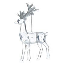 Décoration de Noël Sujet plastique renne transparent 14cm - ATMOSPHERA