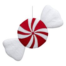 Bonbon rond polystyrène diam 60cm blanc et rouge - ATMOSPHERA