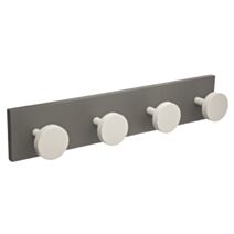 Patère bois 4 têtes 40 cm grise