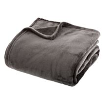 Plaid Flanel gris foncé 130x180cm - ATMOSPHERA