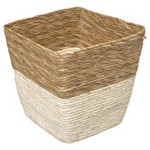 Cube de rangement tressé 31 x 31 cm bicolore - FIVES