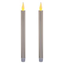 Bougie led chandel pailletée/métal argent x4