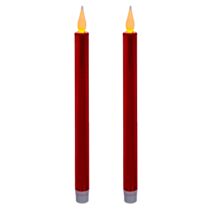 Bougie led chandel pailletée/métal rouge x2