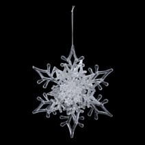 Décoration de Noël Sujet plastique floconné pailleté 11cm x3 assortis - ATMOSPHERA