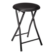 Tabouret pliant PVC 30x30x45cm noir - 5FIVE