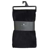 Plaid microfibre 180x230 noir - ATMOSPHERA