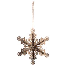 Décoration de Noël Sujet bois flocon couches 3D - FEERIC