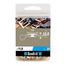 Rivet tubulaire acier laitonné 11mm x 13mm x25 - SCELL IT
