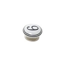 Bouton meuble Chiffre 6 Céramique Noir ø39mm h22mm - B BEAUTY