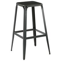 Tabouret de bar en acier Charly 44x44x76cm noir mat - INVENTIV