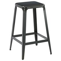 Tabouret de bar Charly acier H66cm Noir - INVENTIV