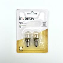 Lot de 2 ampoules four e14 90 Lumens 2800 Kelvins dimmable - INVENTIV
