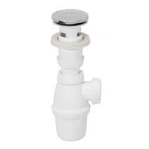 Ensemble bonde + siphon pour lavabo avec trop-plein intégré - INVENTIV