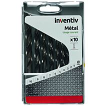 Coffret 10 forests métaux Ø1-2-3-4-5-6-7-8-9-10 mm - INVENTIV