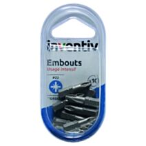 10 Embouts de vissage torsion PZ2 25 mm - INVENTIV