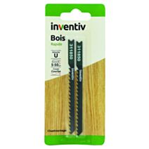 2 lames de scie sauteuse U bois chantournage CP5-50 mm - INVENTIV
