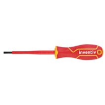 Tournevis plat électricien isolé 4x100mm chrome vanadium - INVENTIV