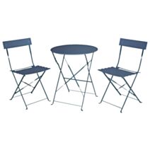 Table de balcon + 2 chaises de jardin Peps Gris Souris - INVENTIV