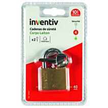 Cadenas laiton 40mm 2 clés - INVENTIV