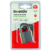 Cadenas aluminium 40mm 2 clés silver - INVENTIV