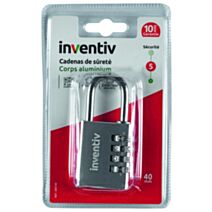 Cadenas à 3 Codes Aluminium 40mm - INVENTIV
