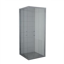 Accès angle droit verre transparent 80cm chromé brillant - INVENTIV
