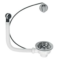 Bonde à panier pour évier 1 bac Ø90mm avec trop-plein - INVENTIV