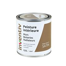 Peinture intérieure murs boiseries radiateurs satin beige crème 0,5L - INVENTIV
