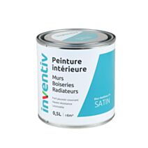 Peinture intérieure Murs Boiseries Radiateurs satin bleu Maldives 0,5L - INVENTIV