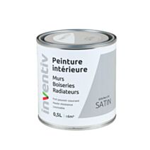 Peinture intérieure Murs Boiseries Radiateurs satin gris fer 0,5L - INVENTIV