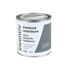 Peinture intérieure murs boiseries radiateurs satin gris graphite 0,5L - INVENTIV