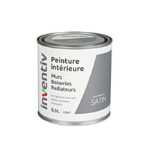 Peinture intérieure Murs Boiseries Radiateurs Satin gris perle 0,5L - INVENTIV