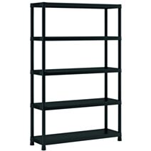 Etagère 5 tablettes 187 x 120 x 40 cm noir - INVENTIV