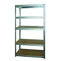Etagère rangement bois/métal époxy 5 tablettes 179x75x35cm - INVENTIV