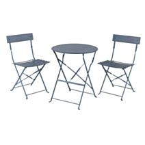 Salon de jardin Peps Acier Bleu Horizon 60x60x74cm - INVENTIV