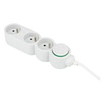 Bloc multiprises 3 prises blanc 1,5m avec interrupteur - INVENTIV