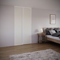 Porte de placard coulissante Blanc Architecte profil Blanc H.248,5xL.92,2cm - INVENTIV