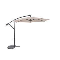 Parasol déporté Ø3m aluminium taupe - INVENTIV