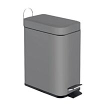 Poubelle salle de bain à pédale Mercure gris mat 5L - INVENTIV