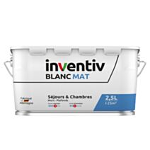 Peinture murs/plafonds bicouche Blanc mat 2,5L  - INVENTIV