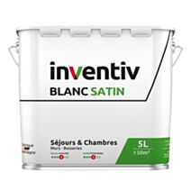 Peinture murs/plafonds bicouche Blanc satin 5L  - INVENTIV