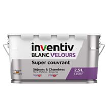 Peinture murs/plafonds super couvrant Blanc velours 2,5L  - INVENTIV